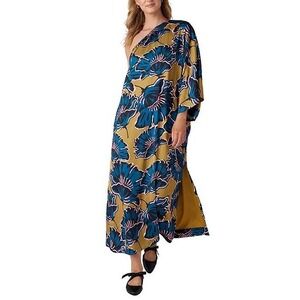 CROSBY by Mollie Burch Blue and Gold Floral Maxi Dress